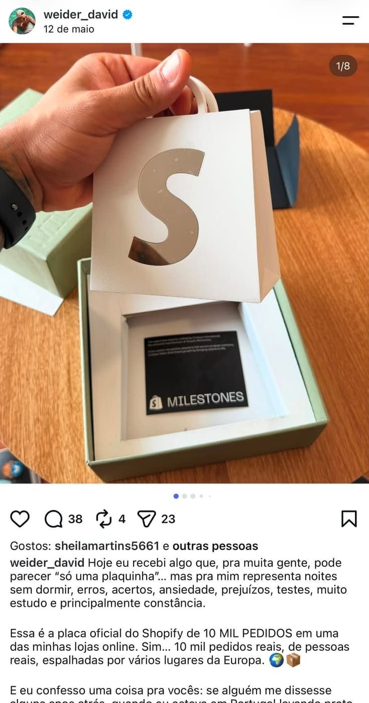 Caixa da placa Shopify Milestones